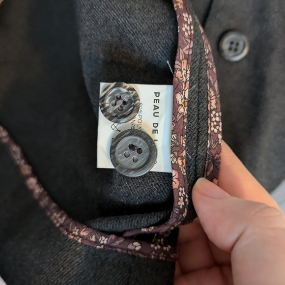 Peau de Loup Patterson Faux-Wool Suit Jacket Gray Size 18 - Picture 7 of 7